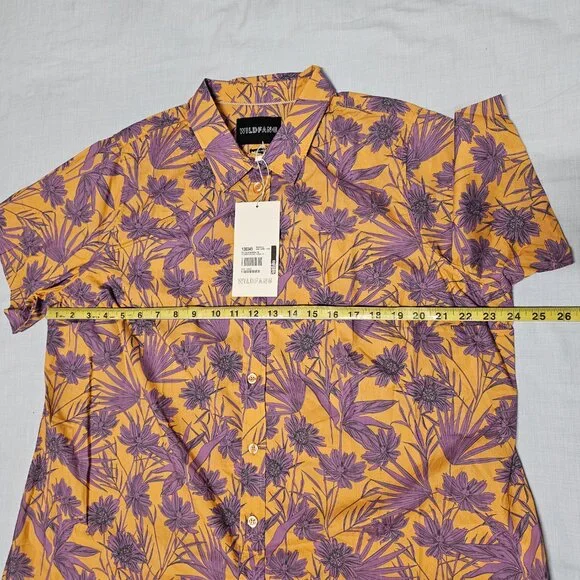 Wildfang The Essential Top Button Up Shirt Women Size 1X Flower Press Pecan - Picture 11 of 11